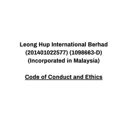 Code of Conduct and Ethics